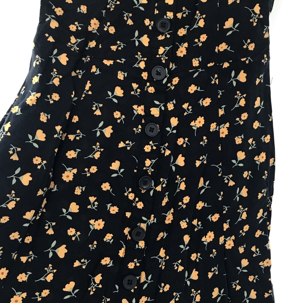 Dark Academia Romantic Floral Button Down Mini Dress size Small - Picture 7 of 8